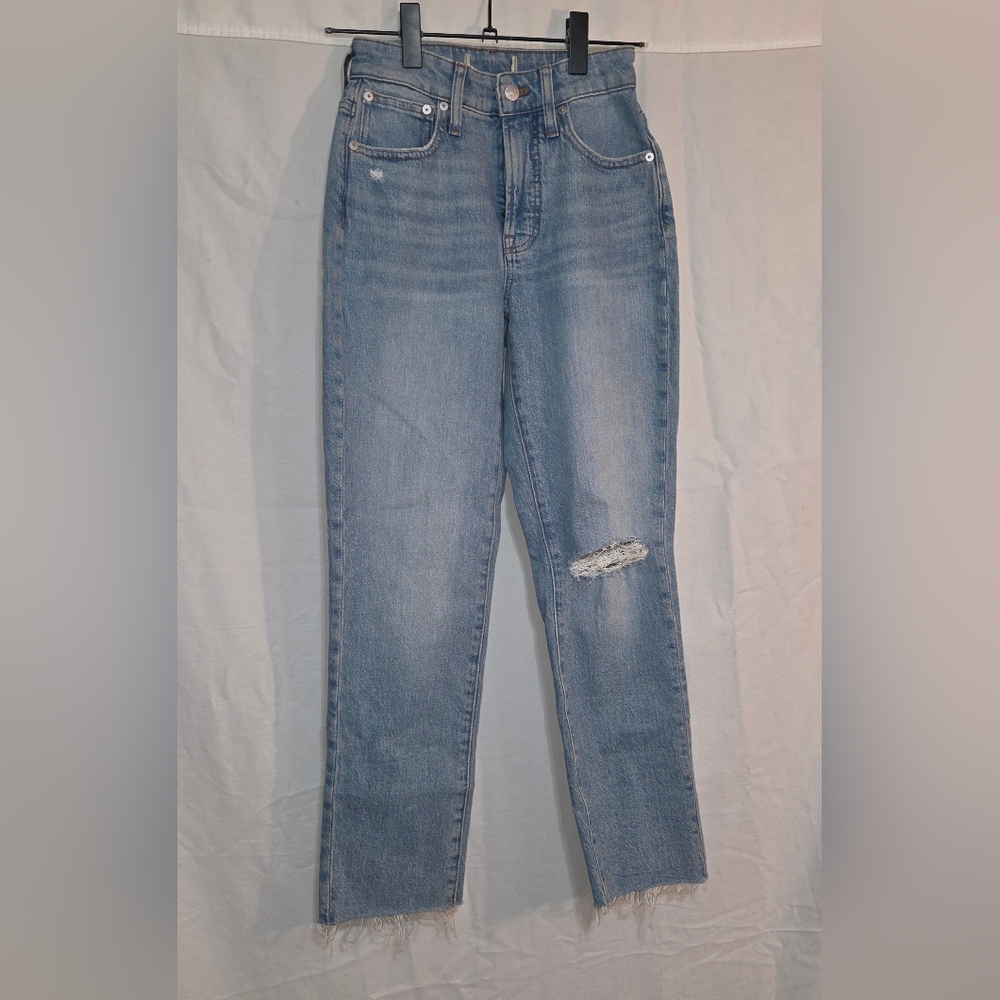 Madewell Sz 23 Perfect Curvy Vintage Jeans Light Blue High-Rise Straight NWT